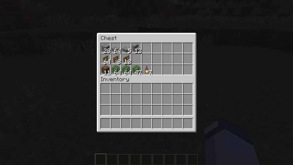 The materials list for an oak gazebo in Minecraft.