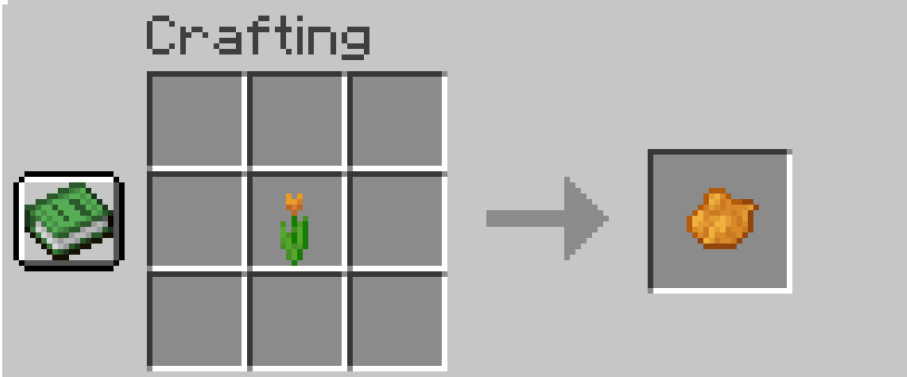 One orange tulip can be used to craft one orange dye.