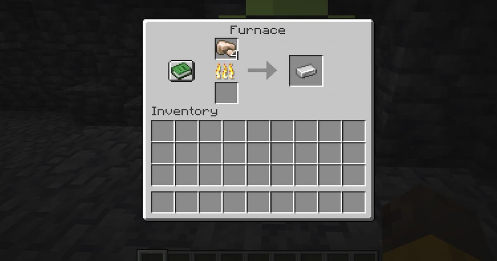 Smelting raw iron to create iron ingots.