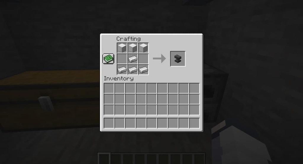 The crafting recipe for anvil.