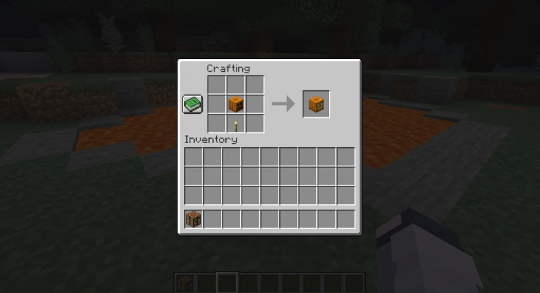 Crafting a Jack-o-Lantern in Minecraft - MinecraftVault