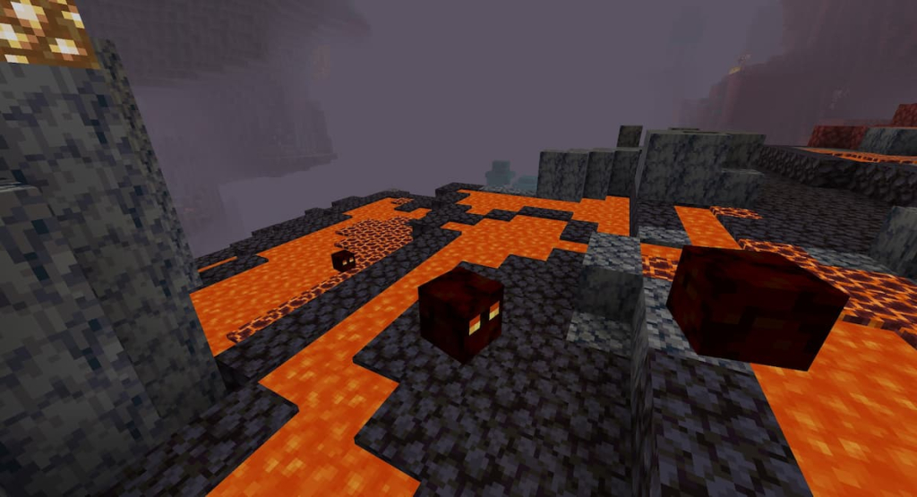 Magma Cubes naturally spawning the Nether.