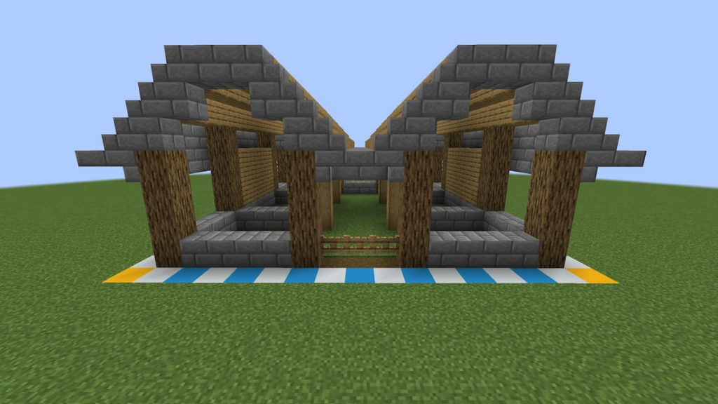 Adding a front gate to the horse stable.