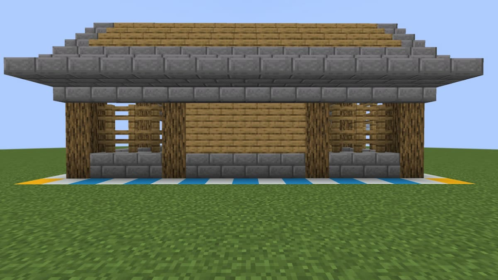 The completed side of the horse stable.