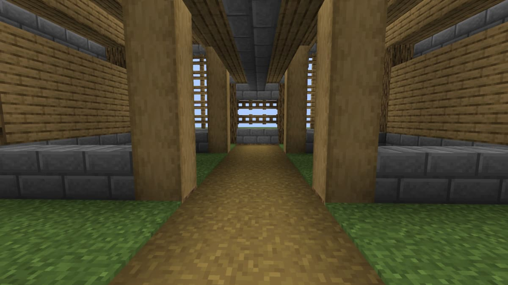 Adding a pathway inside of the stable.