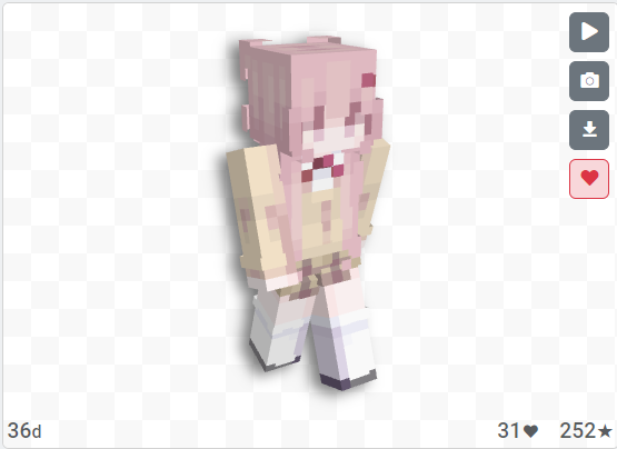 A cute skin in Minecraft